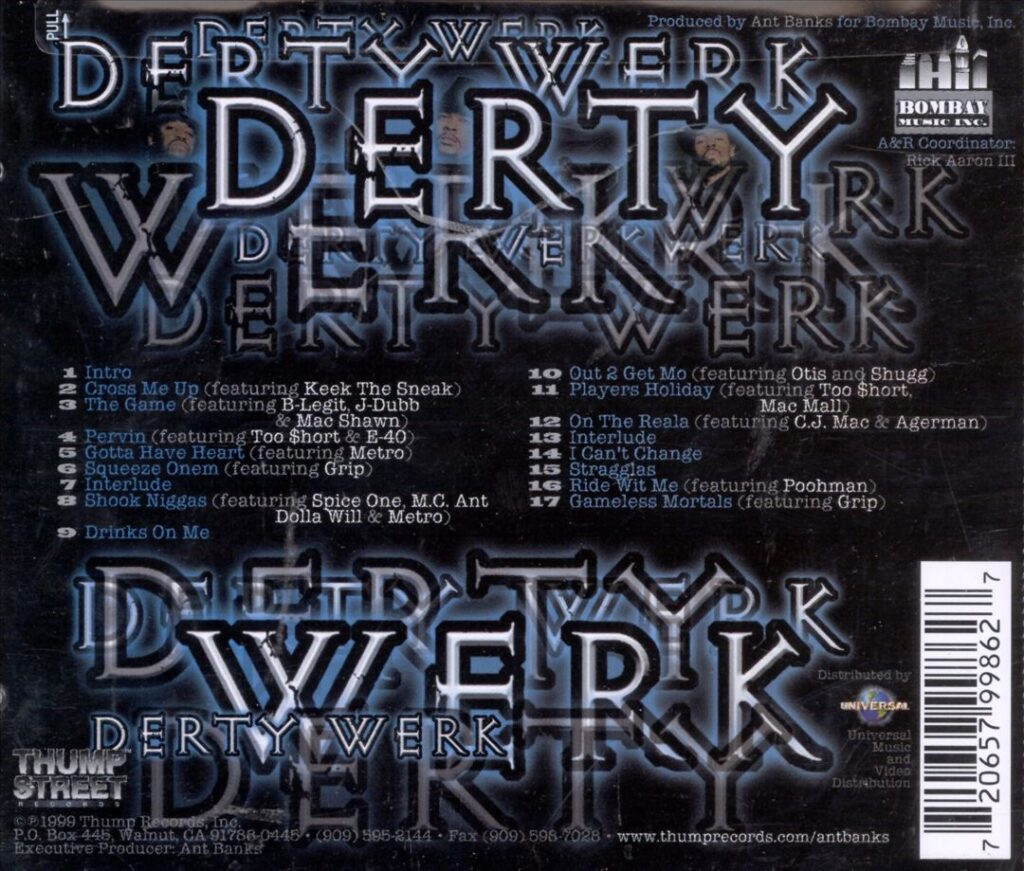 Ant Banks Presents T.W.D.Y. - Derty Werk (Back)
