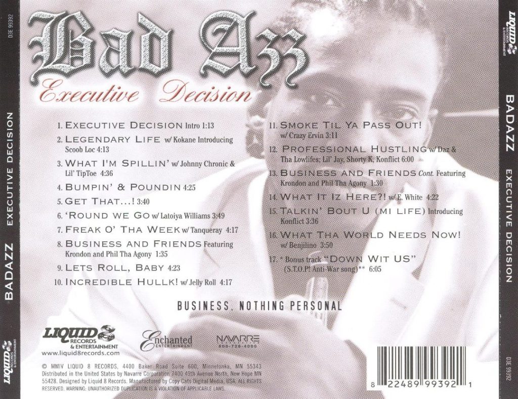 Bad Azz - Executive Decision (Business, Nothing Personal) [Back]