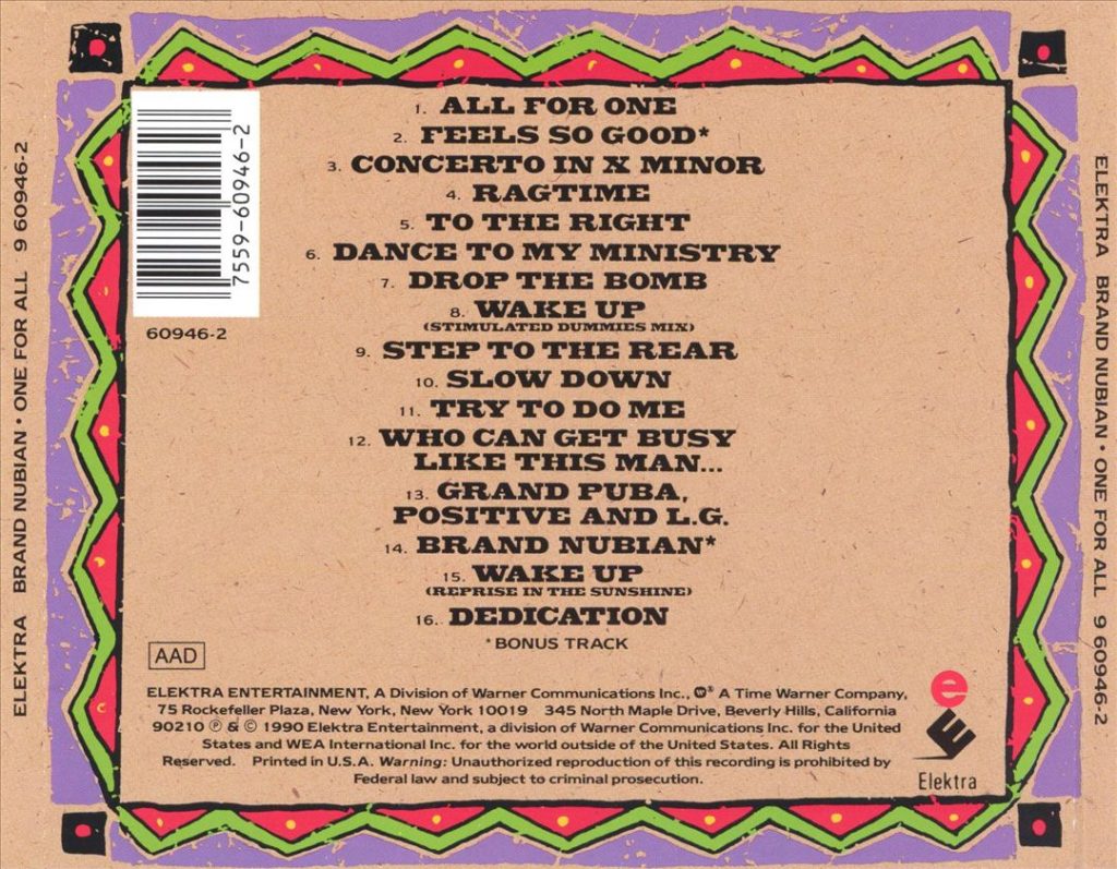 Brand Nubian - One For All (Back)