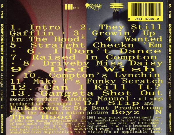 Compton's Most Wanted - Straight Checkn 'Em (Back)