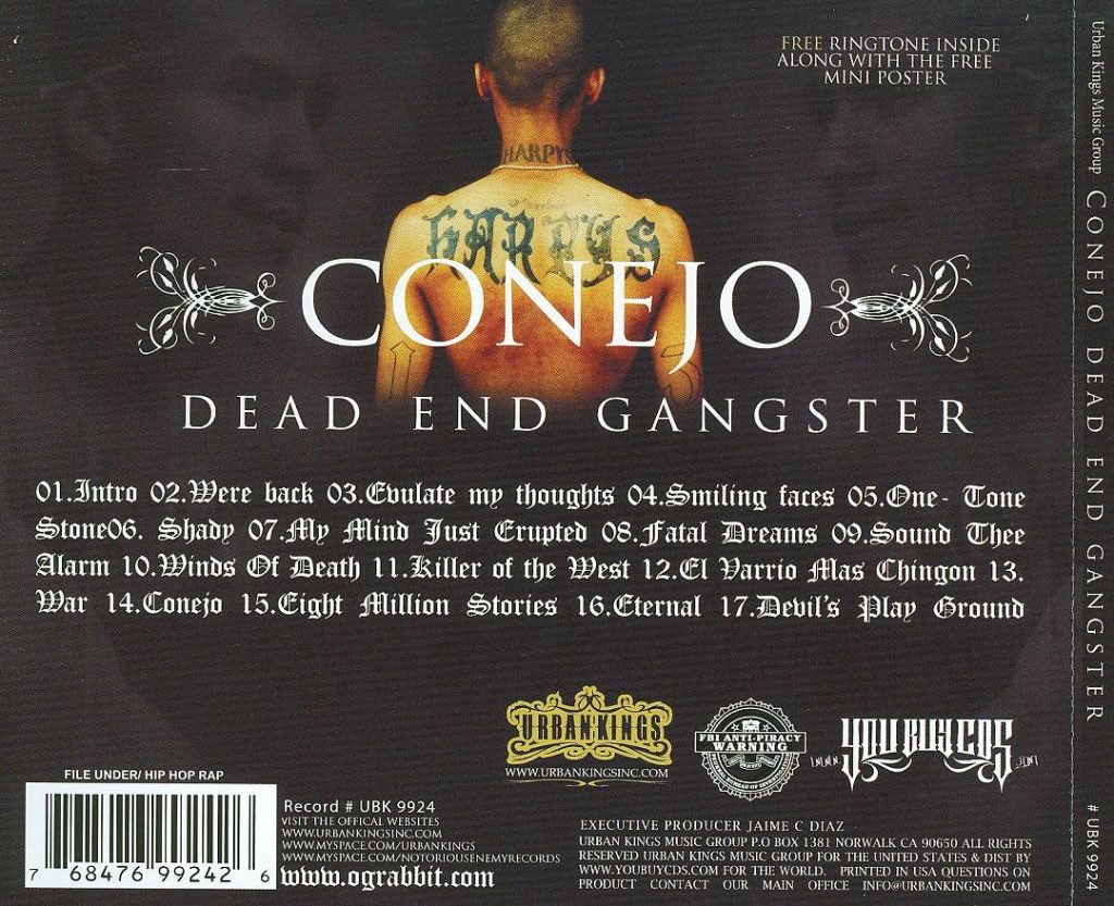 Conejo - Dead End Gangster (Back)