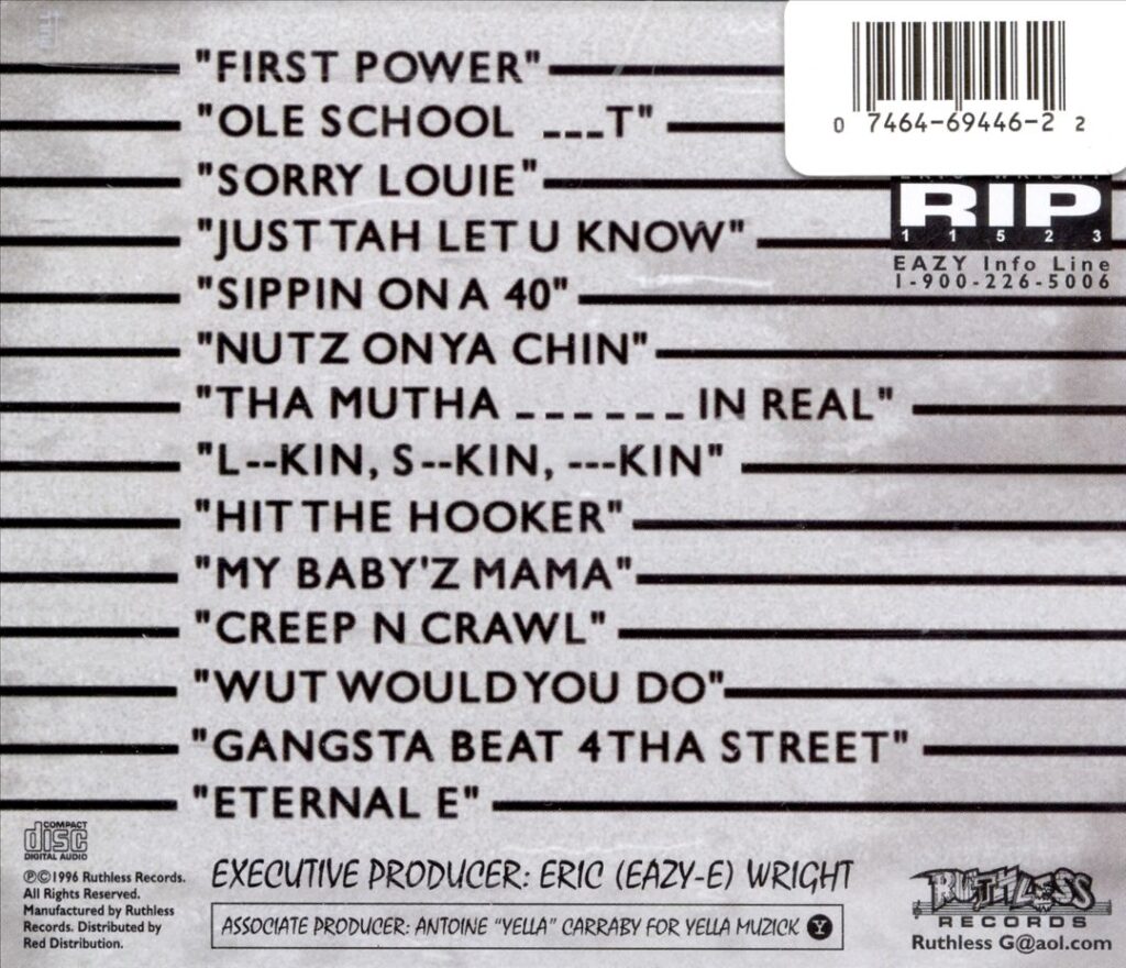 Eazy-E - Str8 Off Tha Streetz Of Muthaphukkin Compton (Back)