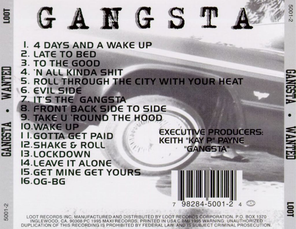 Gangsta - Wanted (Back)