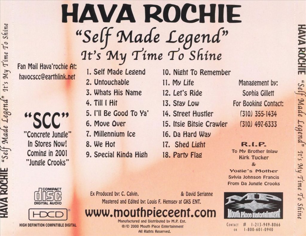 Hava' Rochie - Self Made Legend It's My Time To Shine (Back)