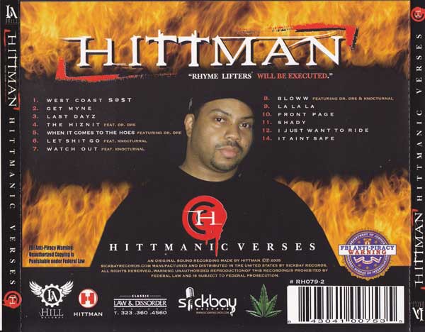 Hittman - Hittmanic Verses (Back)