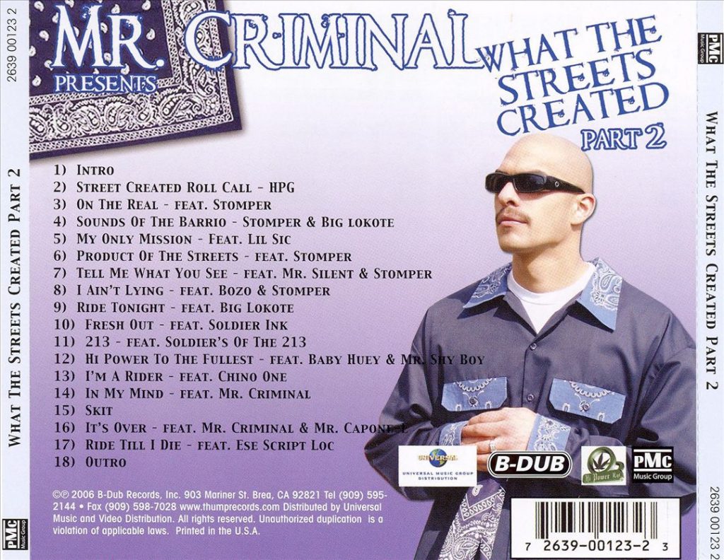 Mr. Criminal - What The Streets Created Part 2 (Back)