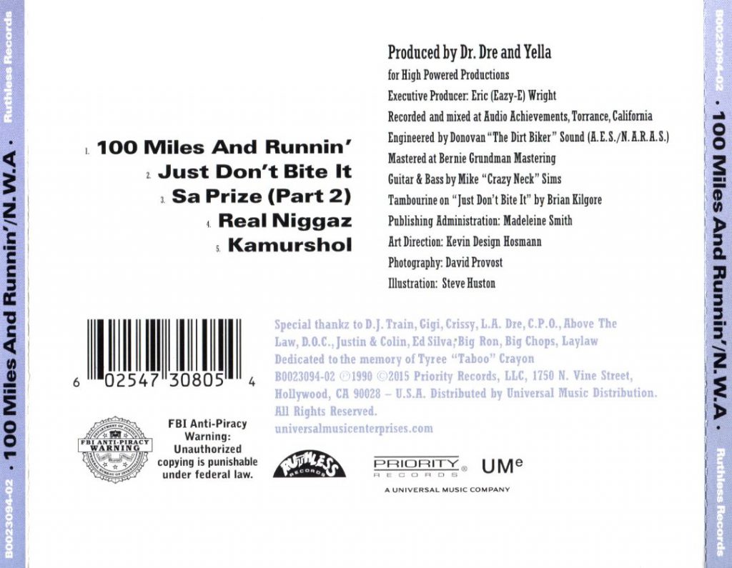 N.W.A - 100 Miles And Runnin' (Back)