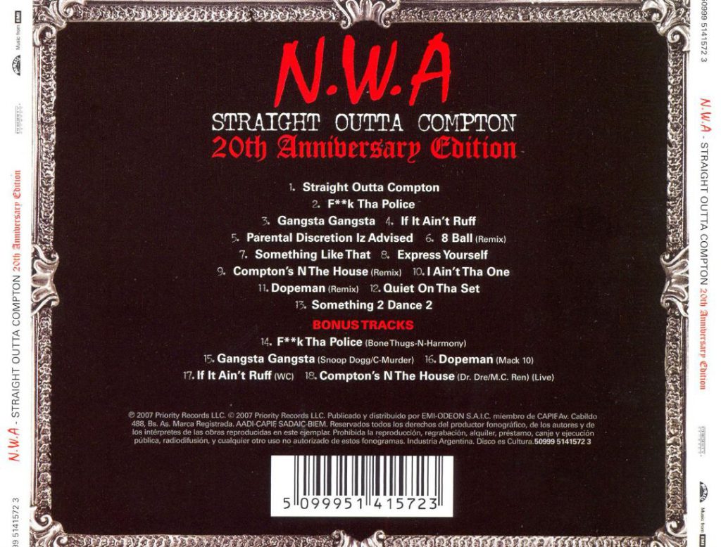 N.W.A - Straight Outta Compton (20th Anniversary Edition) [Back]