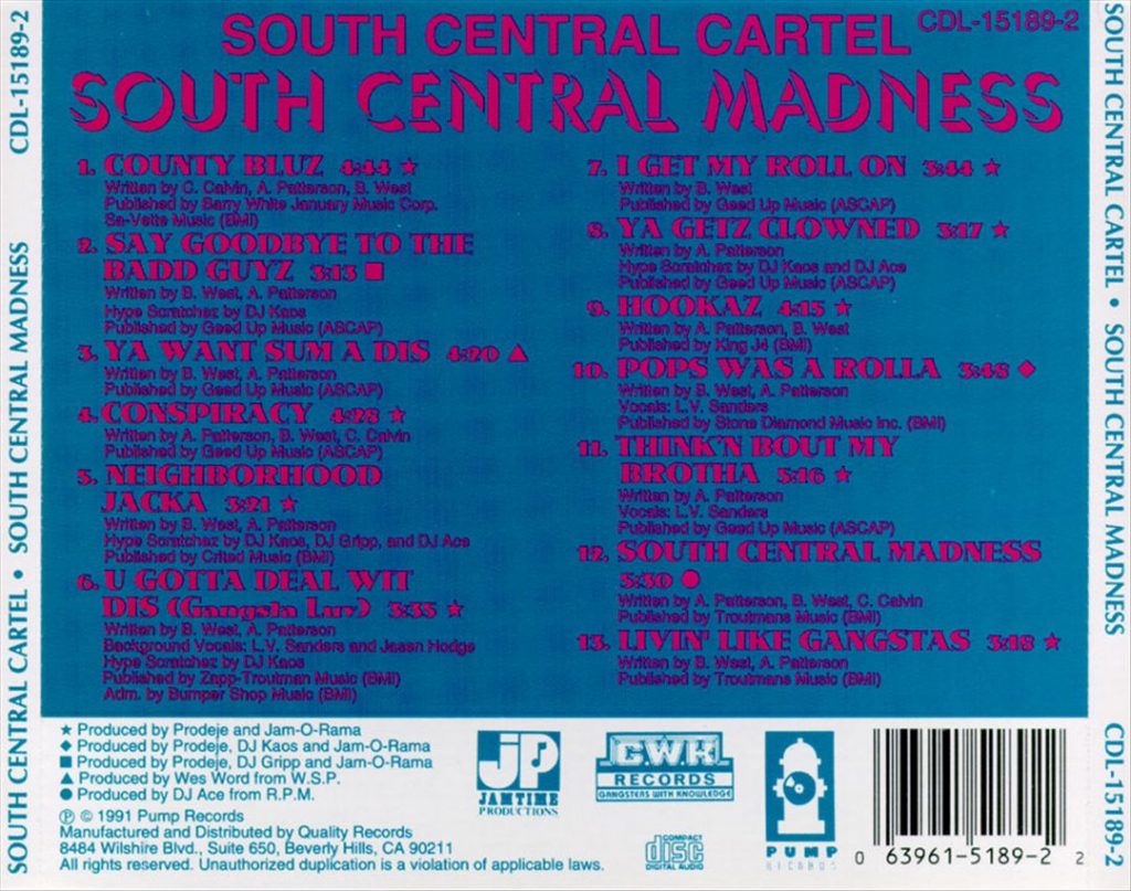 South Central Cartel - South Central Madness (Back)