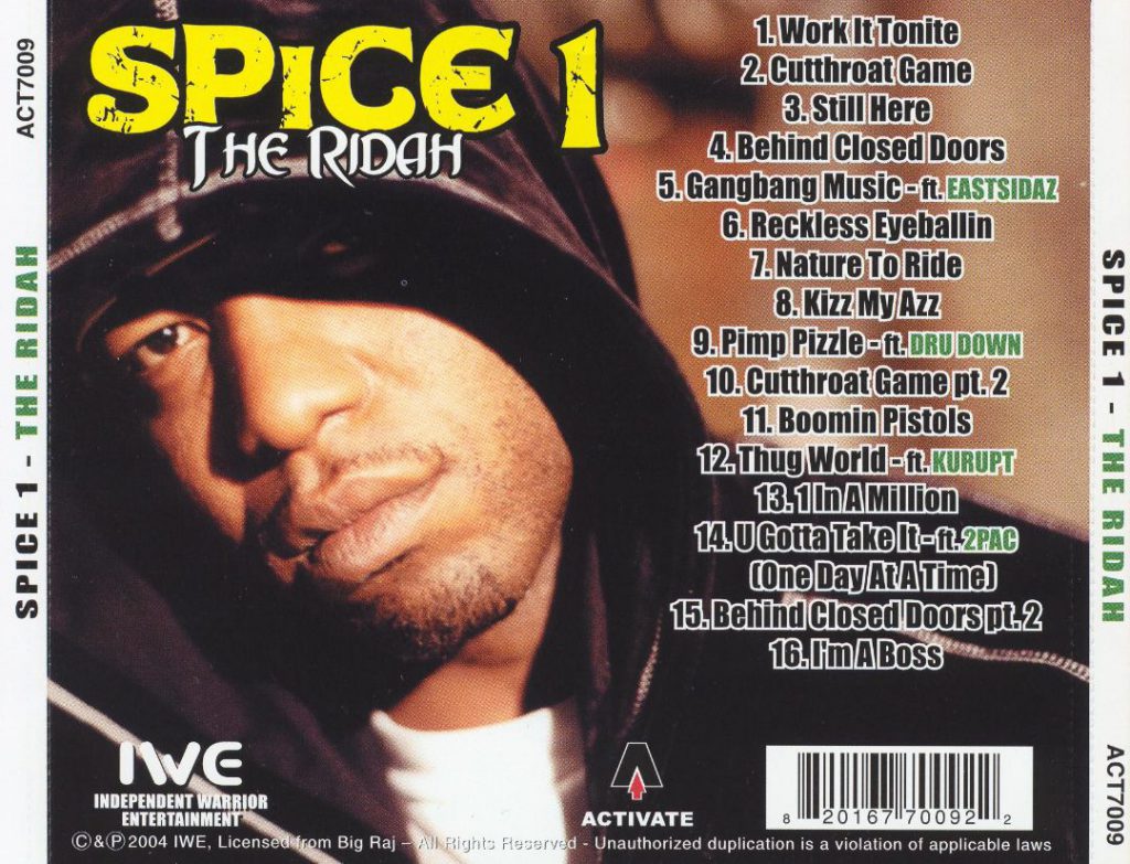 Spice 1 - The Ridah (Back)
