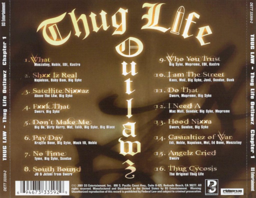 Thug Law - Thug Life Outlawz Chapter 1 (Back)