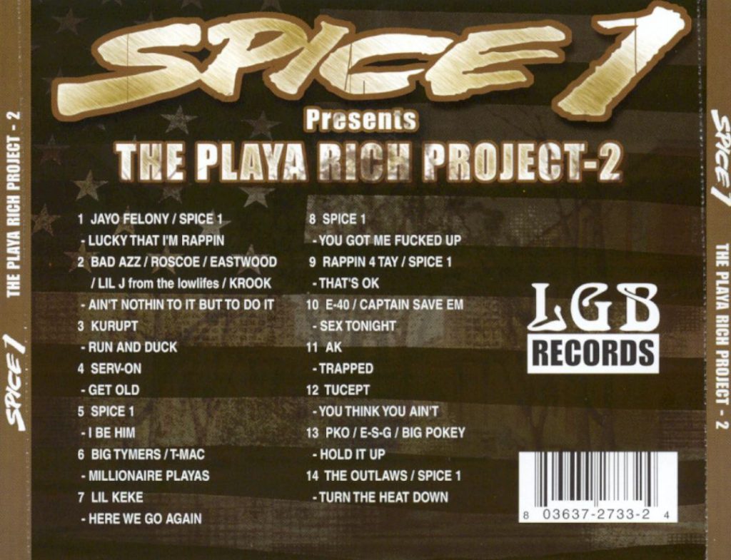 Various - Spice 1 Presents The Playa Rich Project 2 (Back)