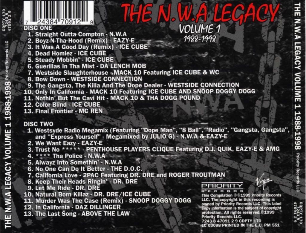 Various - The N.W.A Legacy Volume 1 1988 - 1998 (Back)