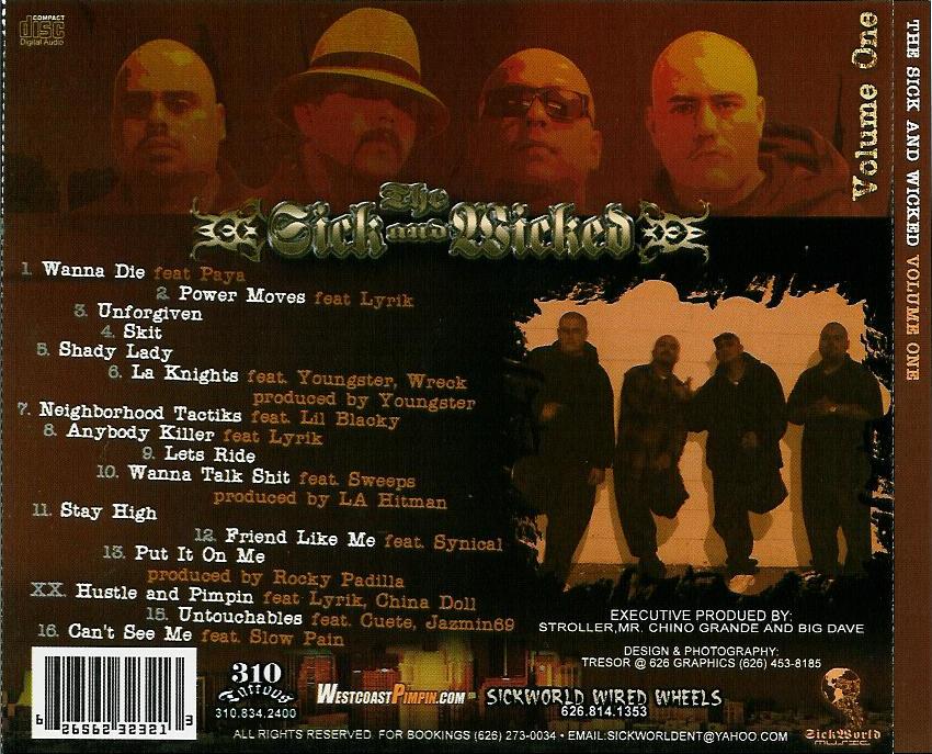 Various - The Sick And Wicked, Vol. 1 (Back)
